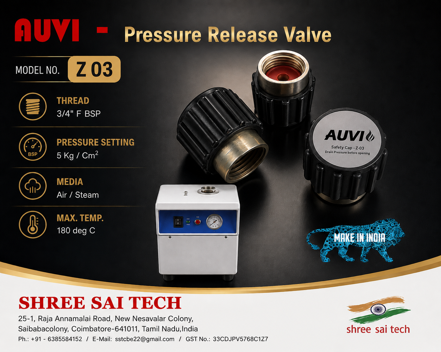 AUVI Steam Safety Cap Datasheet